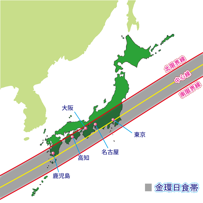 金環日食限界線とは